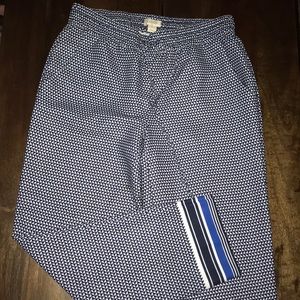 J Crew Navy Printed Pants